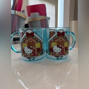 Hello Kitty Blue Iridescent Christmas Mugs (2)